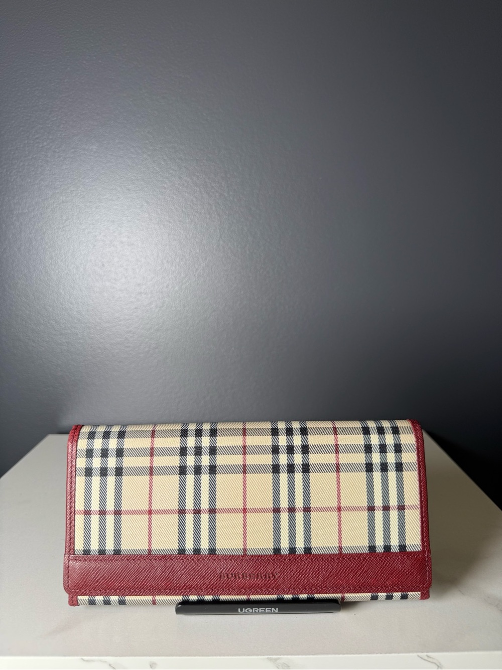 Burberry Wallet with Red Trim